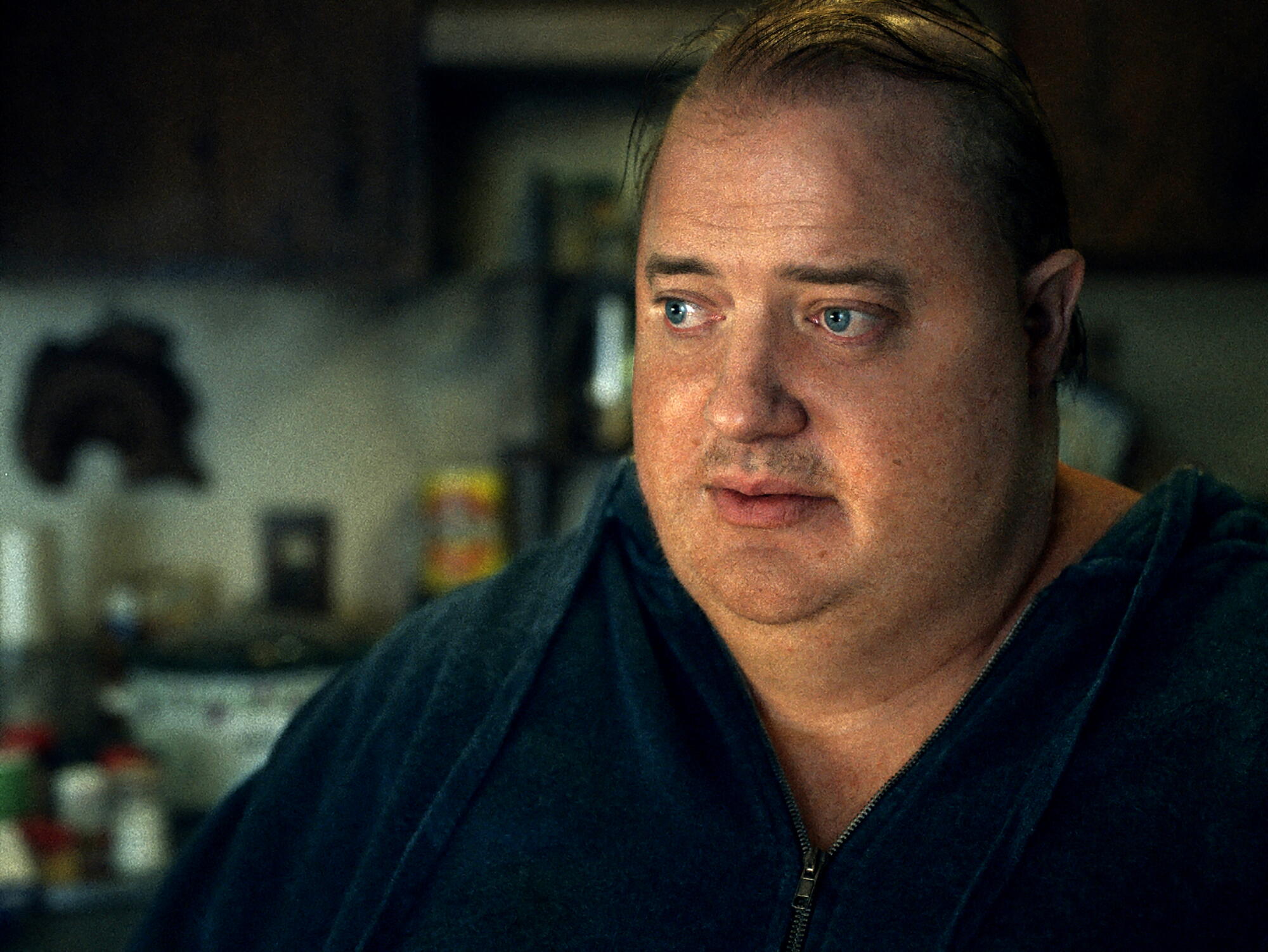 Brendan Fraser in a scene from "The Whale."