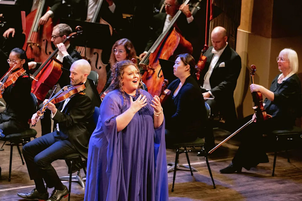 Mary Hoskins performs an aria from Strauss' "Ariadne auf Naxos" at "The Future Is Now" concert on Friday, Nov. 21, 2025 with the San Francisco Opera Orchestra. (Kristen Loken/San Francisco Opera)