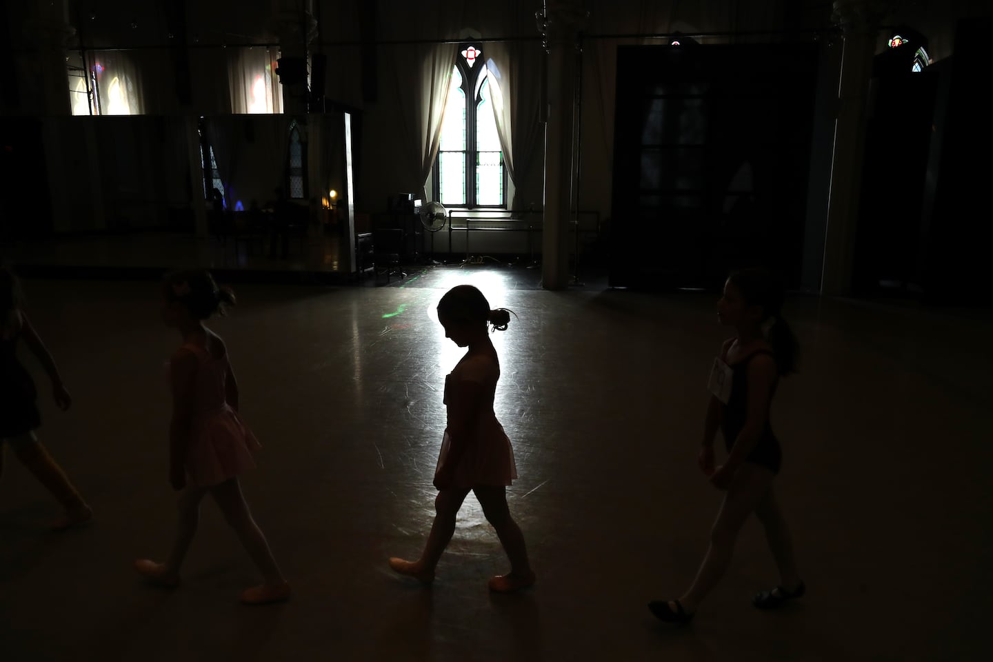 A young girl finished her audition for the upcoming Nutcracker production.