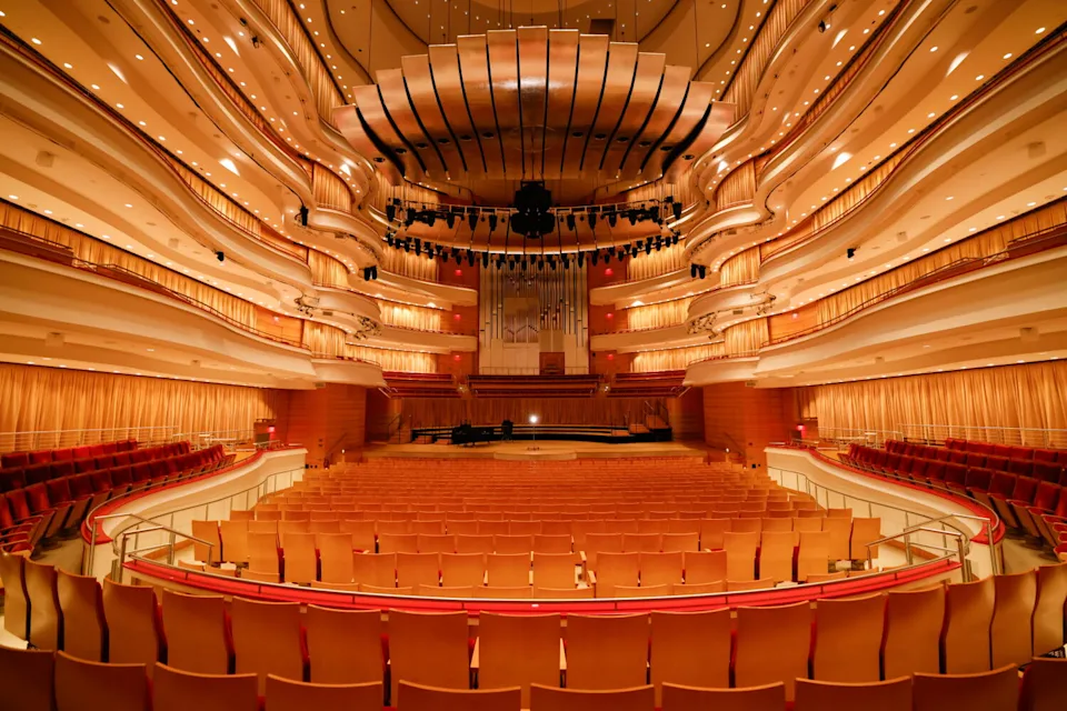 The interior of a concert hall.