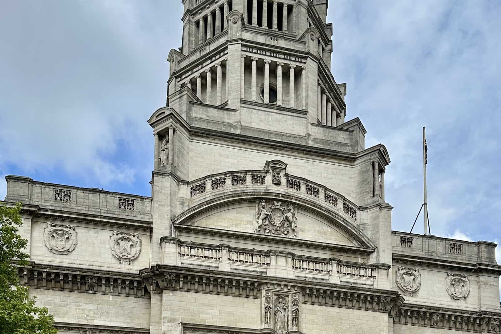 Exterior of the Victoria and Albert Museum in South Kensington, London.
