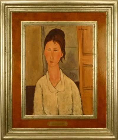 Elmyr de Hory, portrait of a woman in the style of Amedeo Modigliani, 1956–57