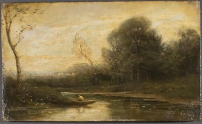 Undated landscape, probable forgery of Jean-Baptiste-Camille Corot.